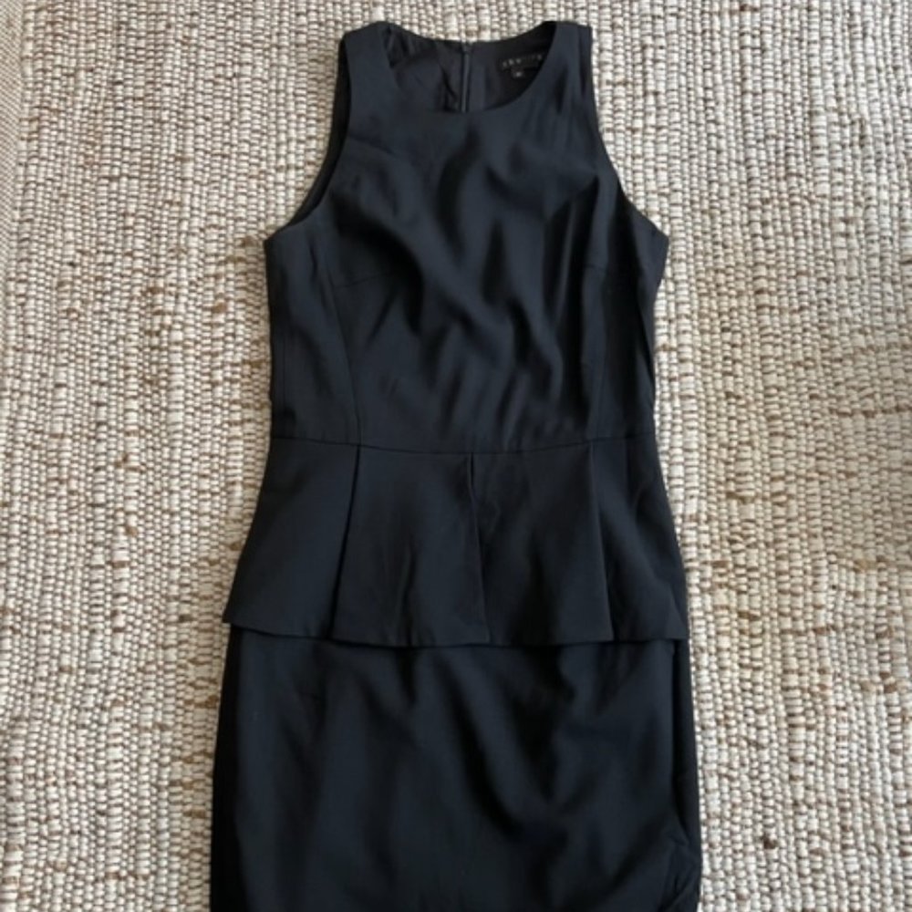 Theory: black sleeveless peplum dress